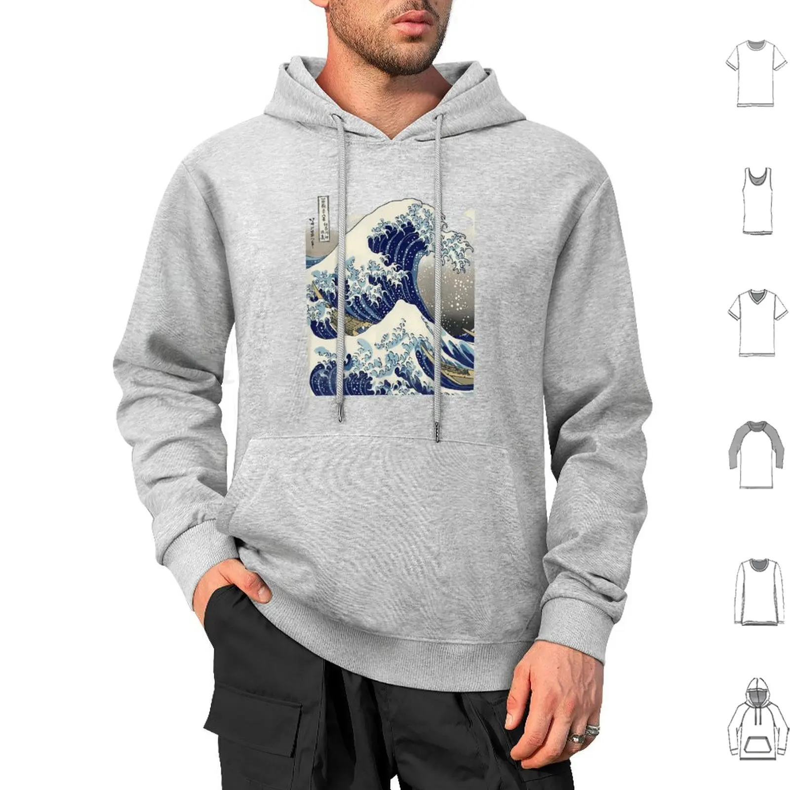 Vintage Japanese Art Kanagawa The Great Wave Hoodie cotton Long Sleeve The Great Wave Off Kanagawa Hokusai Under The Wave Off