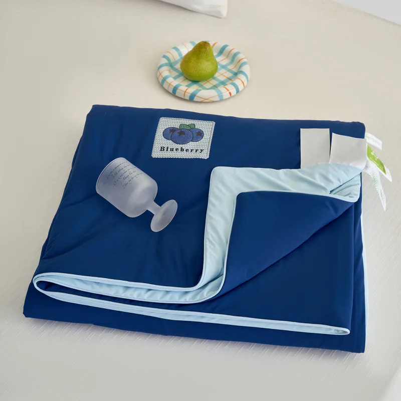 

2026 New Cooling Silk Summer Quilt Solid Color Embroidery Air Conditioning Blanket Lightweight