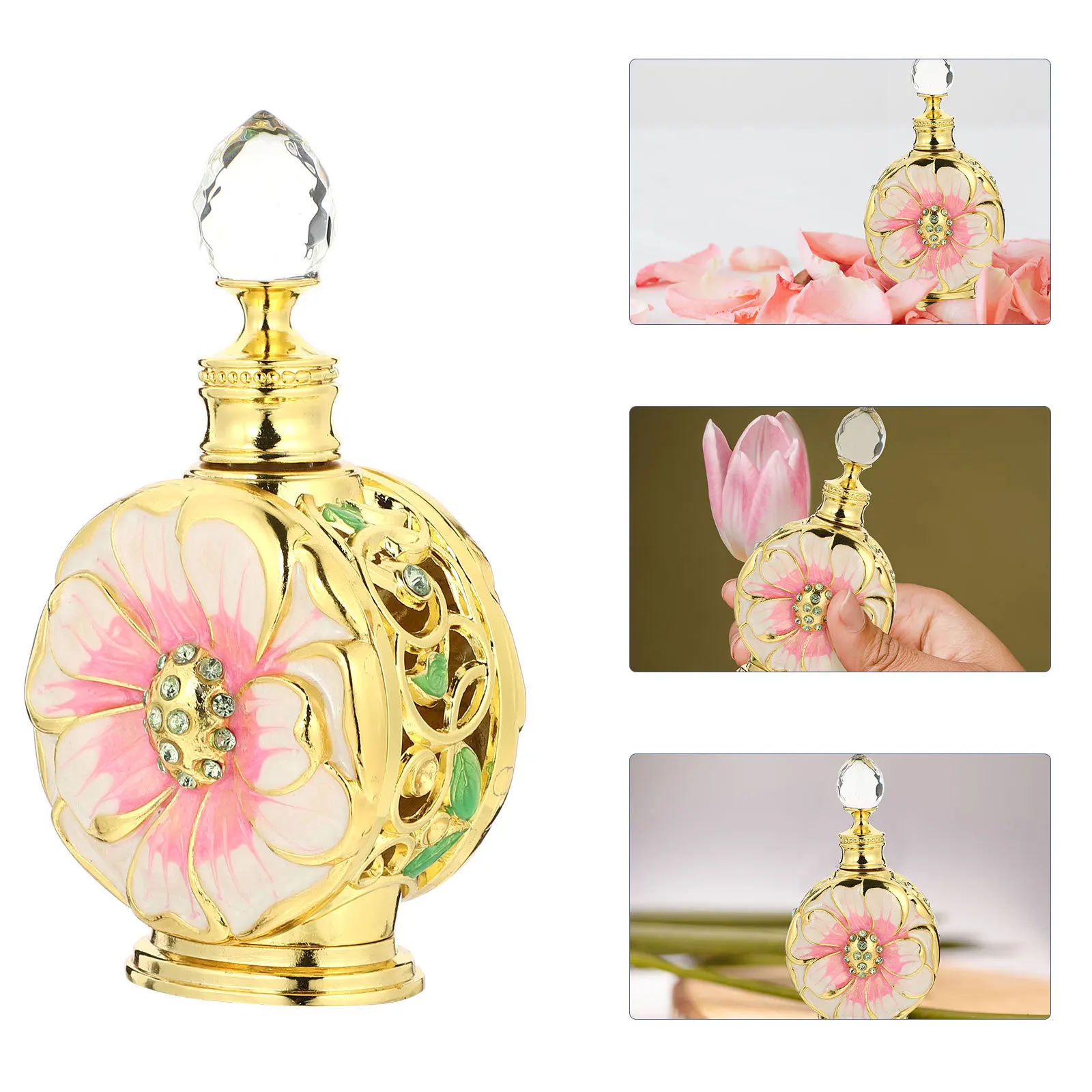 Bottiglia vuota durevole per dispenser di bottiglie di stoccaggio da viaggio con contenitore essenziale a tenuta stagna per profumo in vetro creativo chic da 12 ml