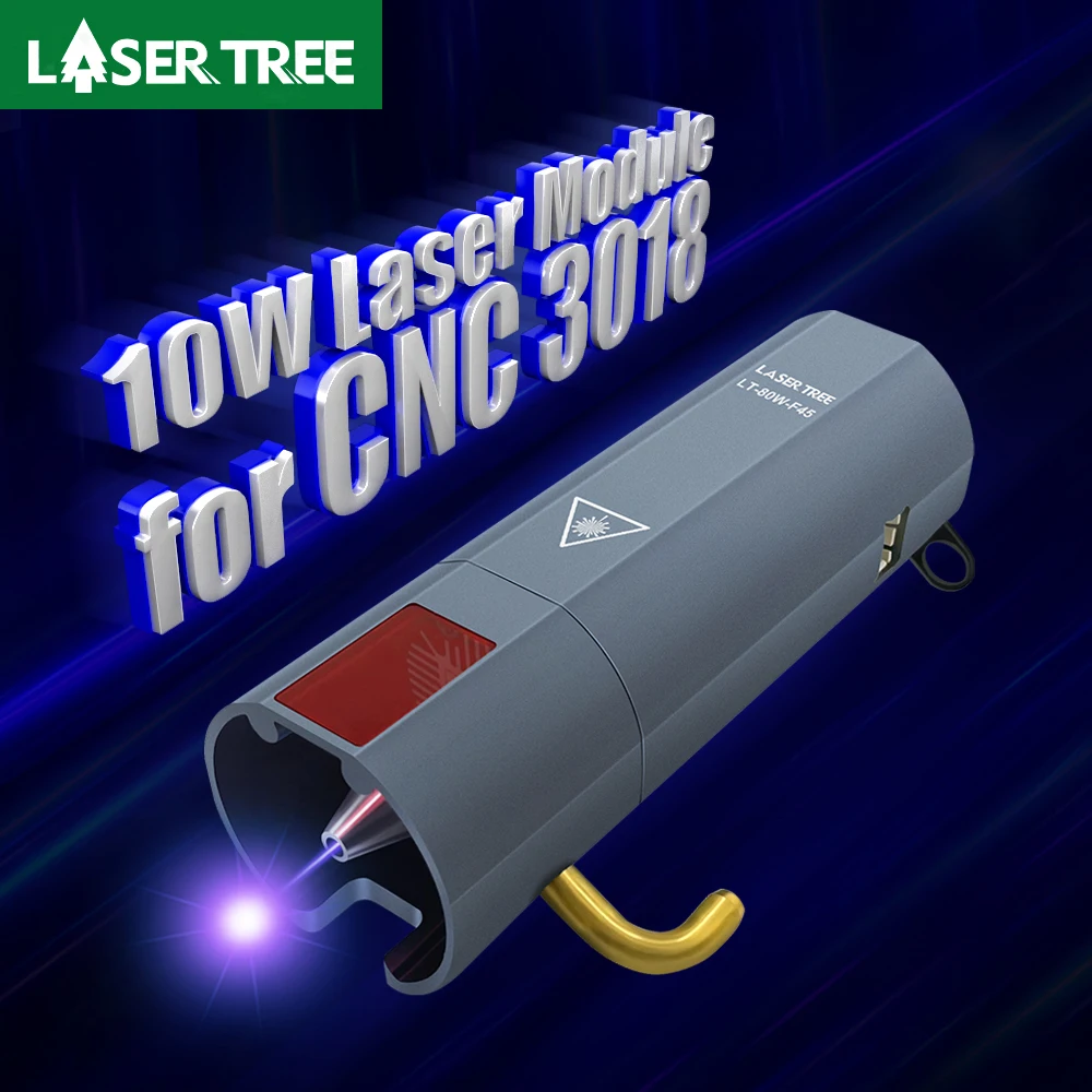 LASER TREE Fixed Focus 10W Optical Power Laser Head with Air Assist Nozzle Module for CNC3018 Engraver Cutting Machine DIY Tools