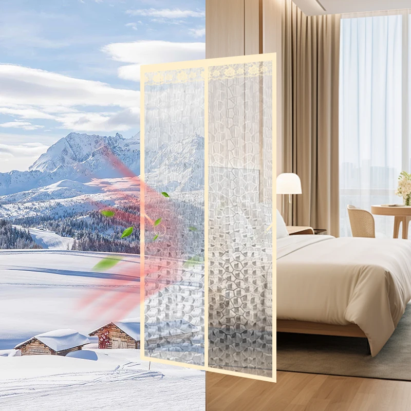 Four Seasons Magnetic Kitchen Anti-Exhaust Smoke Partition Curtain for Bedroom - Winter Warmth - Air Conditioner Curtain