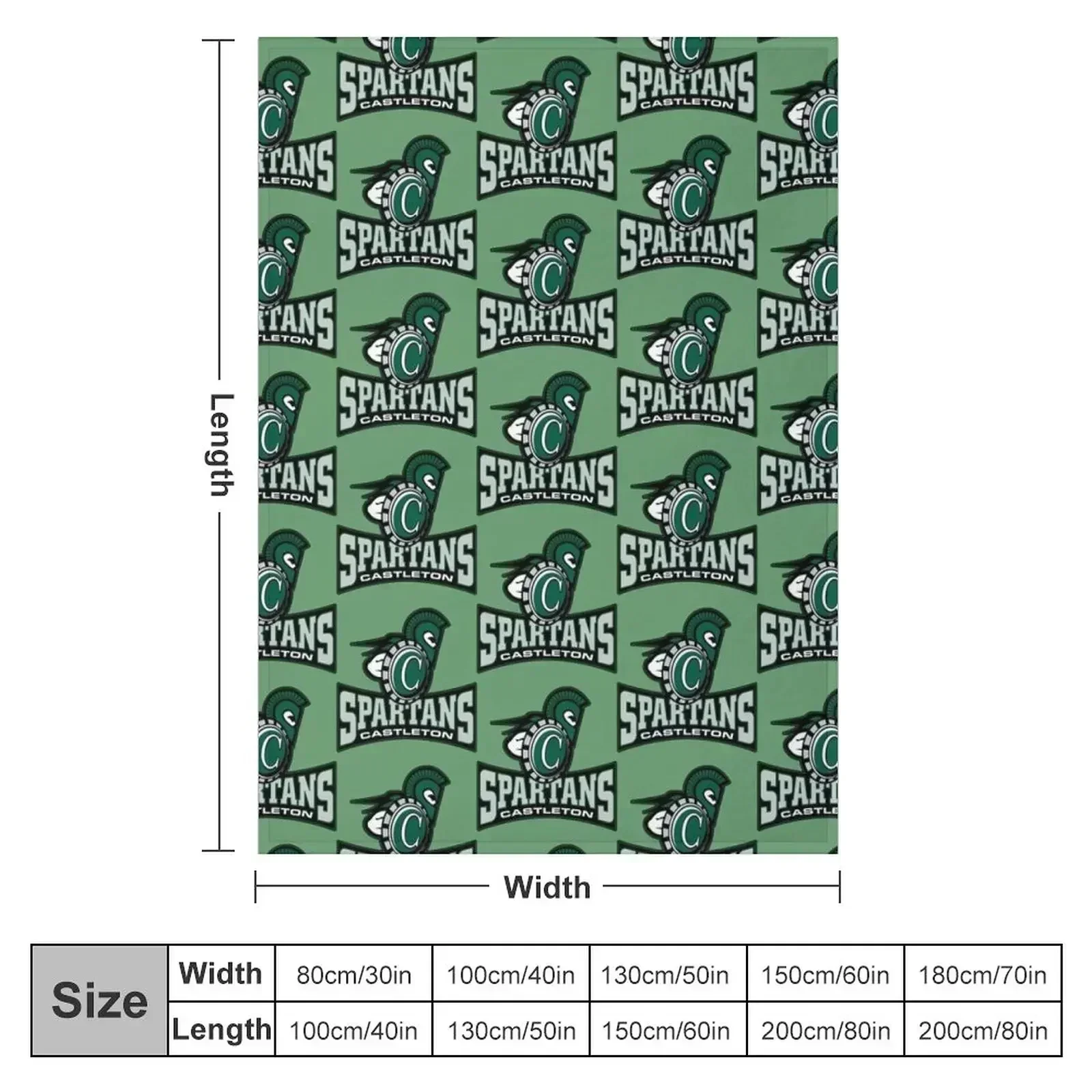 Castleton U Spartans Throw Blanket couch cozy soft plush fuzzy picnic outdoor blanket