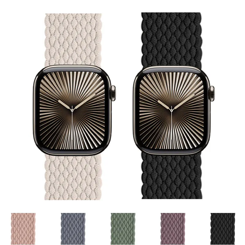 Braided Straps For Apple Watch Band 10 40/44/49/45/41/38/42/46mm Smartwatch Bands Bracelet iWatch Ultra 2 Series 10 9 7 6 3 8 SE