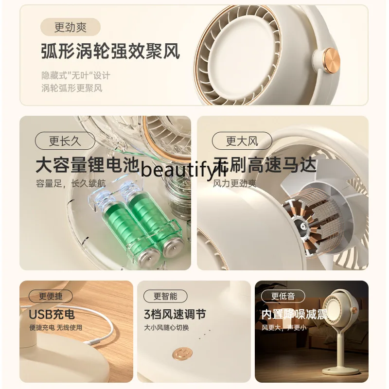 Безлопастной электрический вентилятор для домашнего офиса, настольный вертикальный вентилятор двойного назначения с циркуляцией воздуха