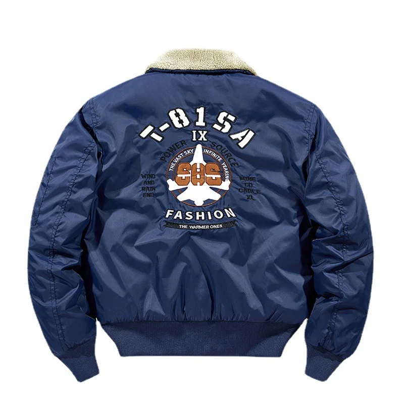 Thickened Cotton Pilot Jacket Men's Winter Down Jacket Parkas Coat Removable Fur Collar Padding puffer jacket Large Size HXY281