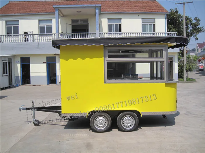 510 cm length Free shipping Food Carts Mobile Stainless Steel Hot Dog Cart concession Trailer towable Food Trailer For Sale