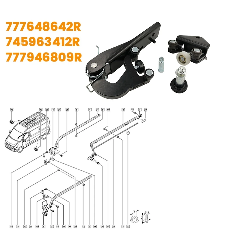 

RHD Left Sliding Door Hinge Roller Kits 777648642R For Nissan Nv400 Opel Renault Master III 2010- 745963412R 777946809R