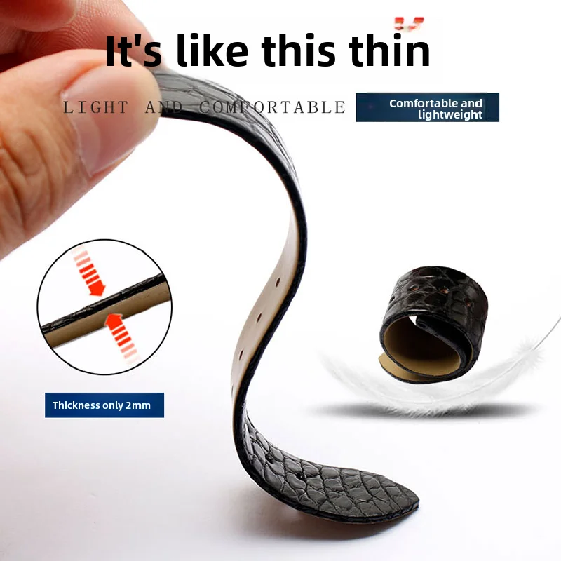 Ультратонкий ремешок из мягкой крокодиловой кожи 12 13 16 18 19 20 мм для Longines L4 L2 La VC MIDO Cartier, ремешок для часов, мужской и женский браслет