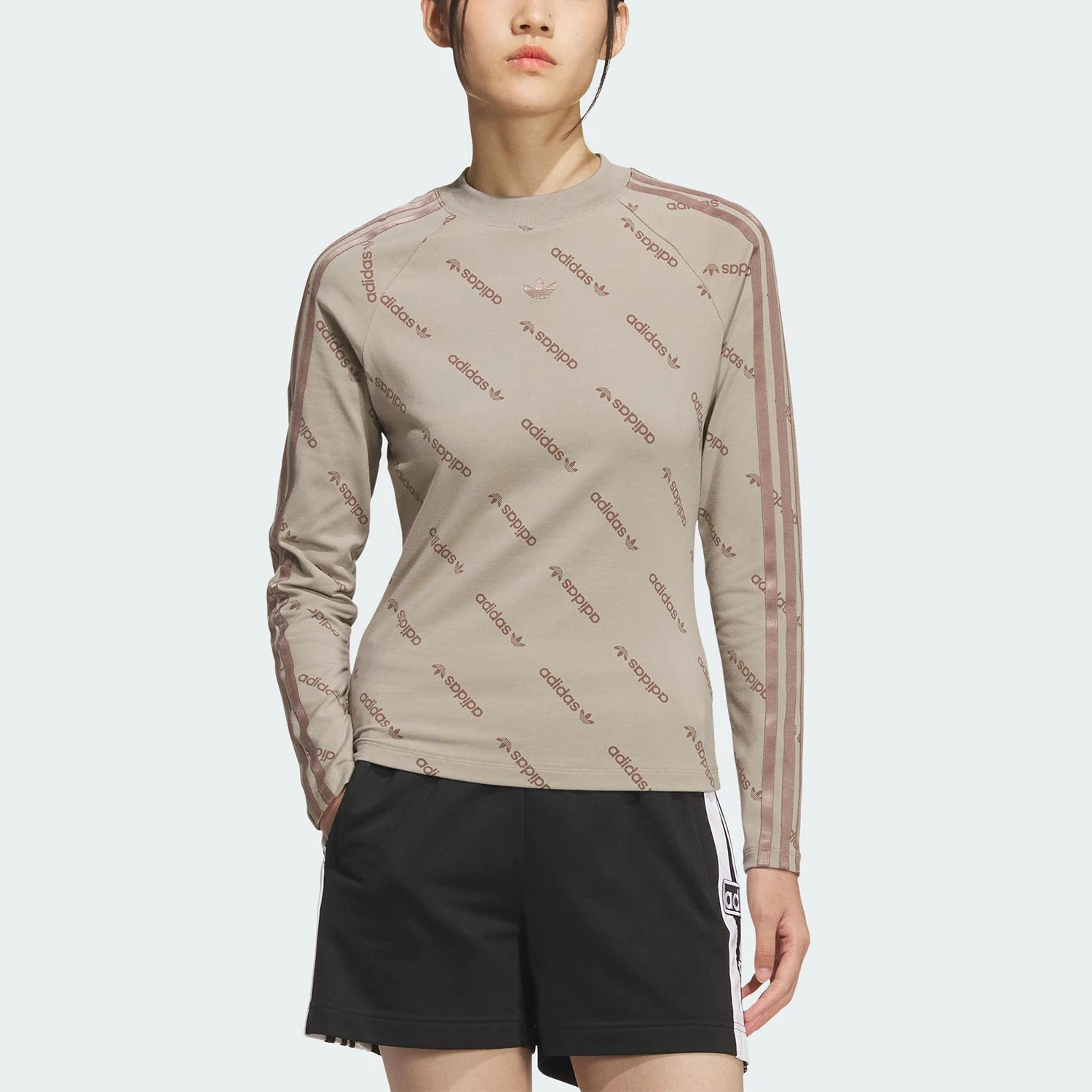 

Оригинальная женская спортивная повседневная кофта Adidas Trefoil с длинными рукавами и принтом KS8493