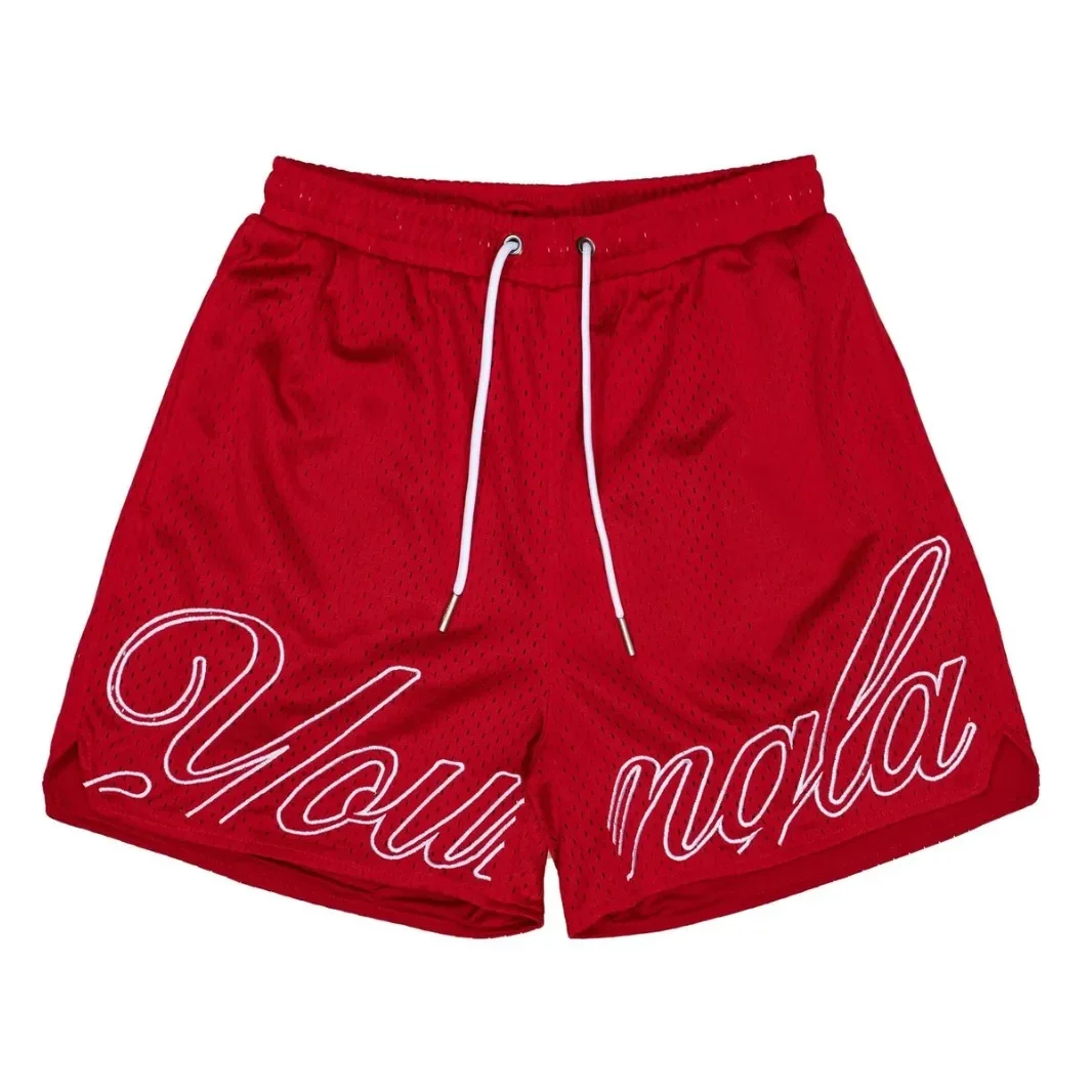 Youngla-shorts esportivos masculinos, calças de praia casuais, treinamento de corrida ao ar livre, novo design de verão