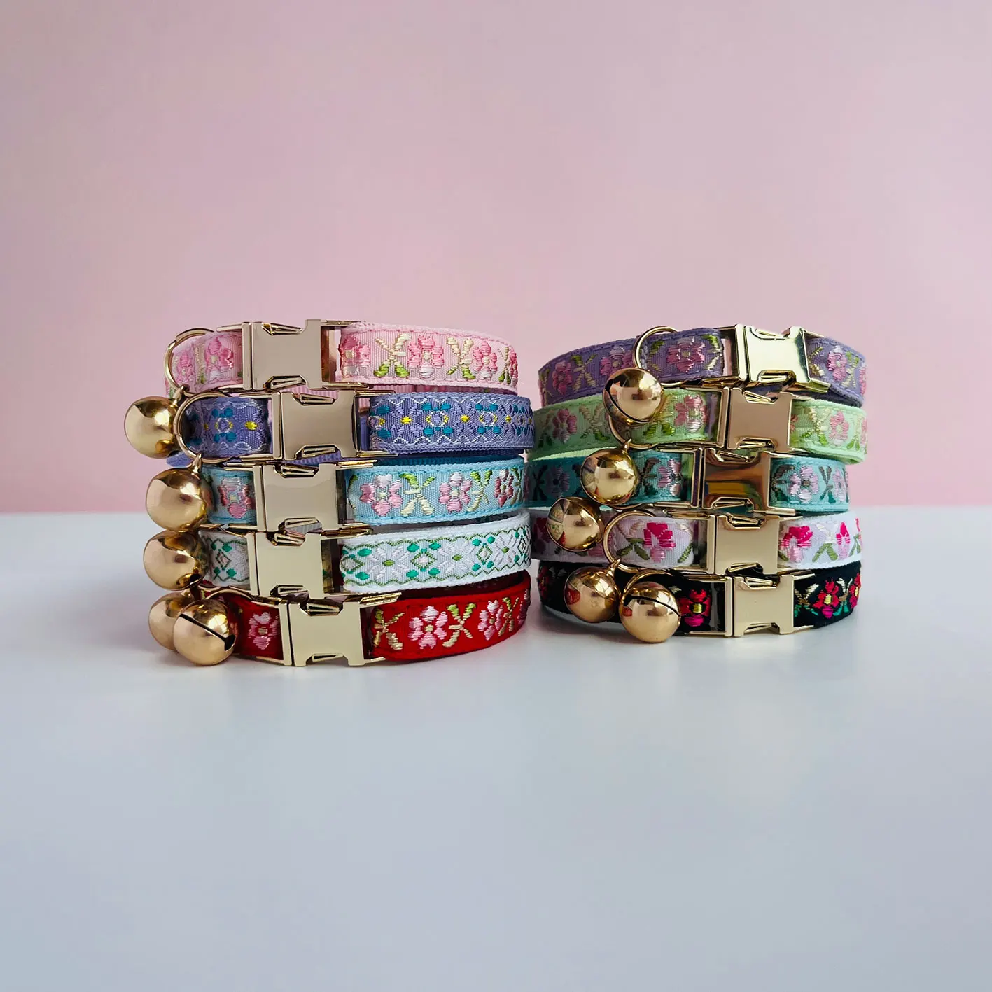 

Customize Name Personalized Colorful Woven Pattern Cat Collar Jacquard Design Safety Breakaway Buckle