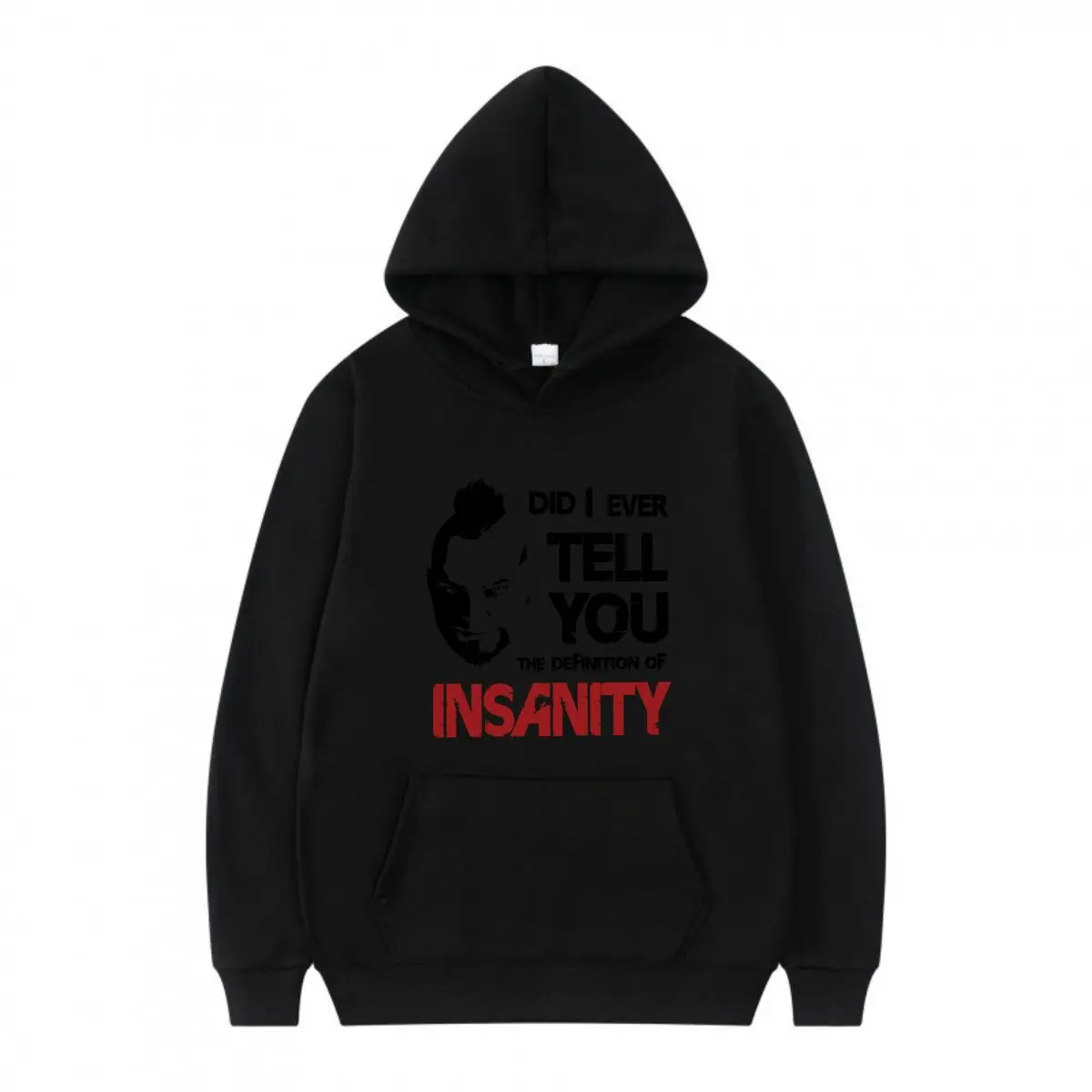 Insanidade - Bold, Edgy Text Design Hoodies Casal Moda Moletons Calças de moletom