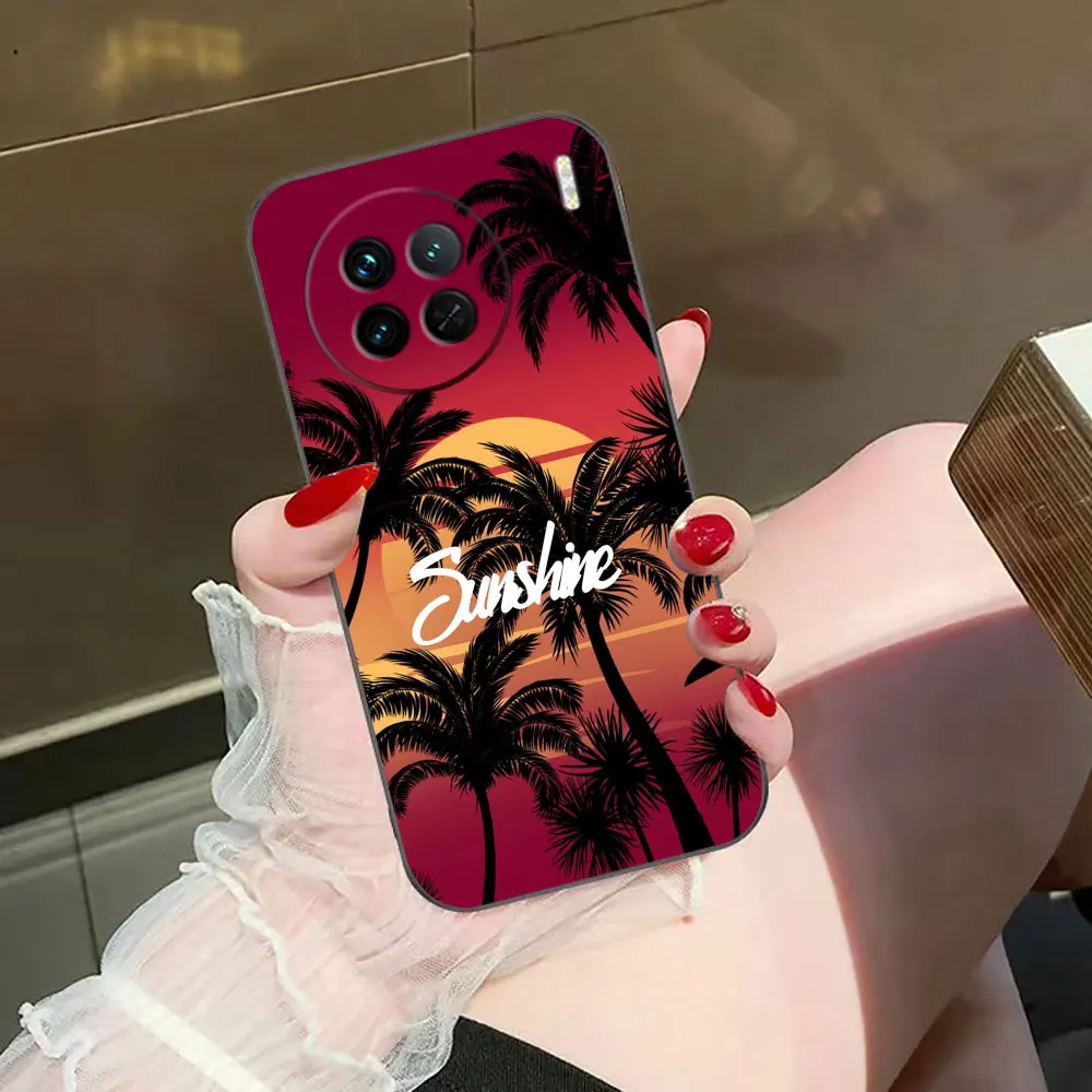 Summer Coconut Tree Phone Case For VIVO S1 S16 S17 Z1 V17 V19 V20 V21 V21E V23 V23E V25 V27 V27E V29 V29E V30E PRO 4G 5G Case