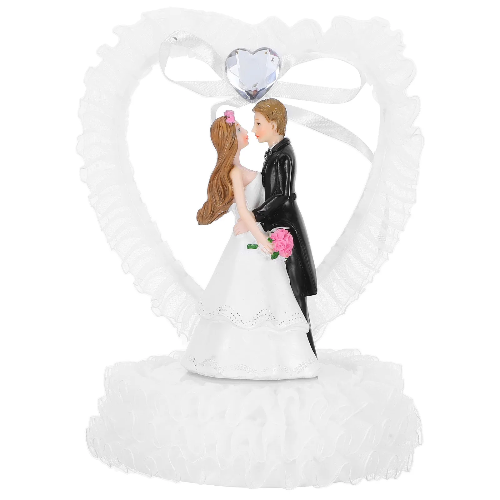 

Wedding Cake Topper Romantic Bride Groom Resin Couple Ornament Decor For Wedding Party Valentine Tabletop Sculpture Cake Decor