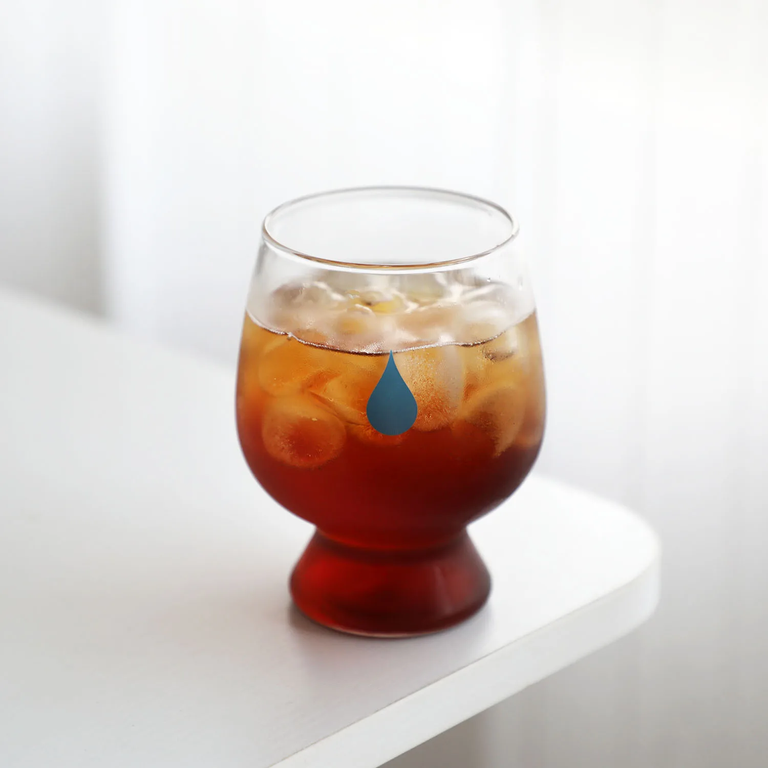 

Cute Blue Tea Glass Coffee Cup Borosilicate Heat-resistant Glass Coffee Milk Sake Wine Glass