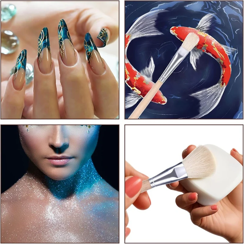 Acrylic Paint Brushes Set,Blending Brushe For Card Making Stencil Projects Acrylic Oil Gold Foil Watercolor Artist Paint