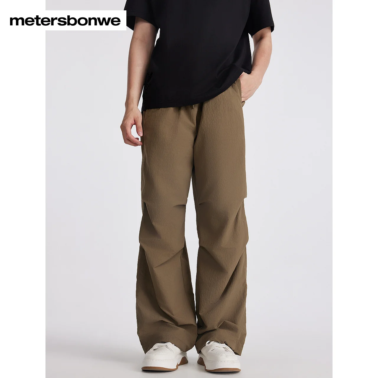 Metersbonwe-2024 New Summer Men Paratrooper Woven Long Trousers,100% Nylon Outdoor Sports Pants, Climbing Casual Pants