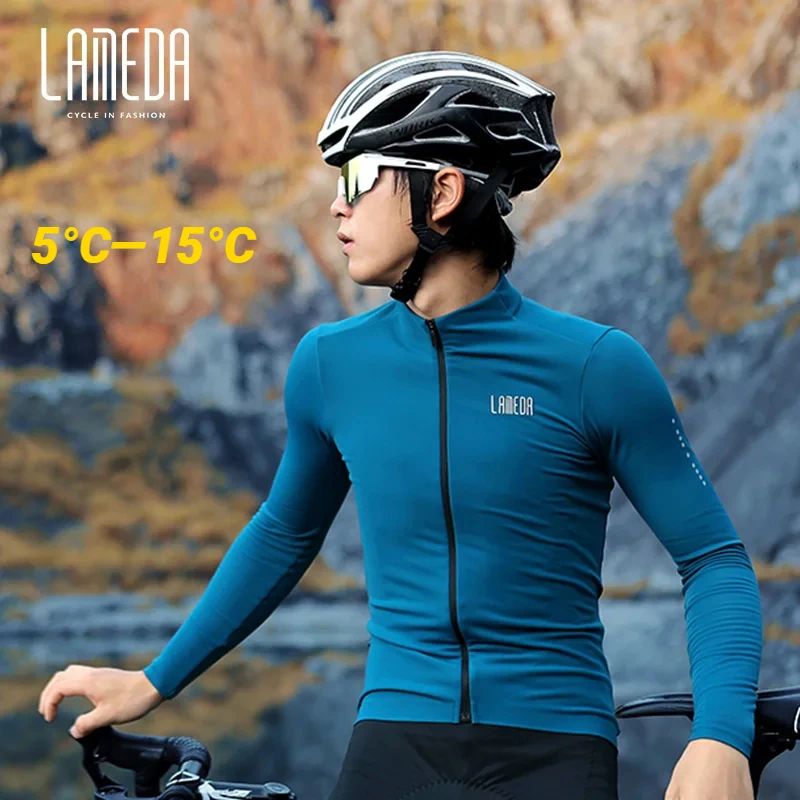 Lameda Men Long Sleeve Thermal Fleece Cycling Clothing Winter Cycling Jerseys Breathable Bicycle Clothing Road Bike Mtb Jerseys