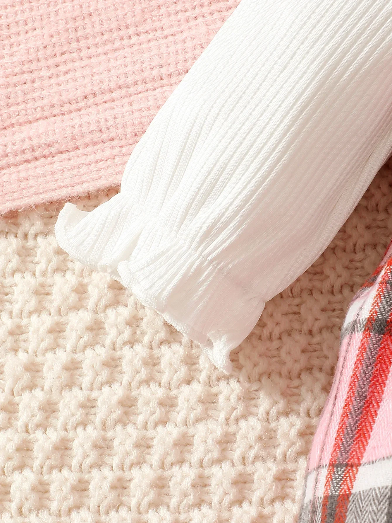 0-18 أشهر طفلة ربيع الخريف الزي الوردي متقلب تحلق كم طويل الأكمام بذلة + عقال #4