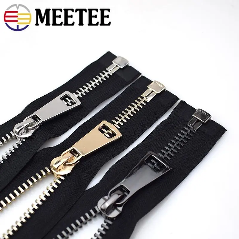 1Pc Open-End Metal Zippers for Sewing 10# Auto Lock Zipper Jacket Down Coat Garment Pocket Zips DIY Accessories Tailor Tools