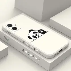 G54 Cute Panda Silicone Phone Case For Motorola Moto G54 G53 G42 G82 G30 G72 G24Power G52 G34 G84 G50 G22 G14 G10 G9 G13 Cover