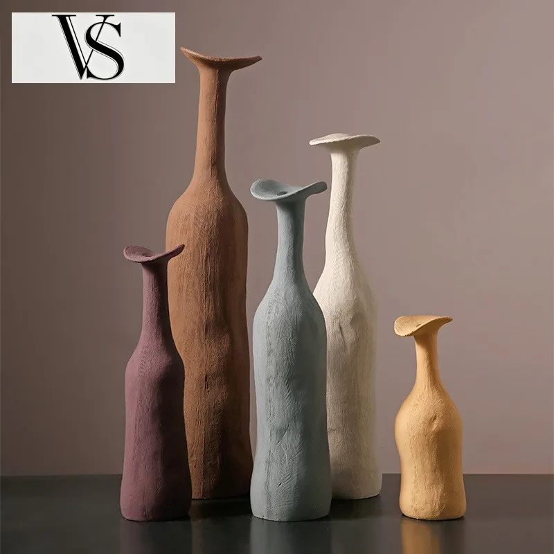 Ornament Scheme Morandi Color Flower Living Arrangement Room Home Decoration Style Nordic Small Vase Ceramic High-End