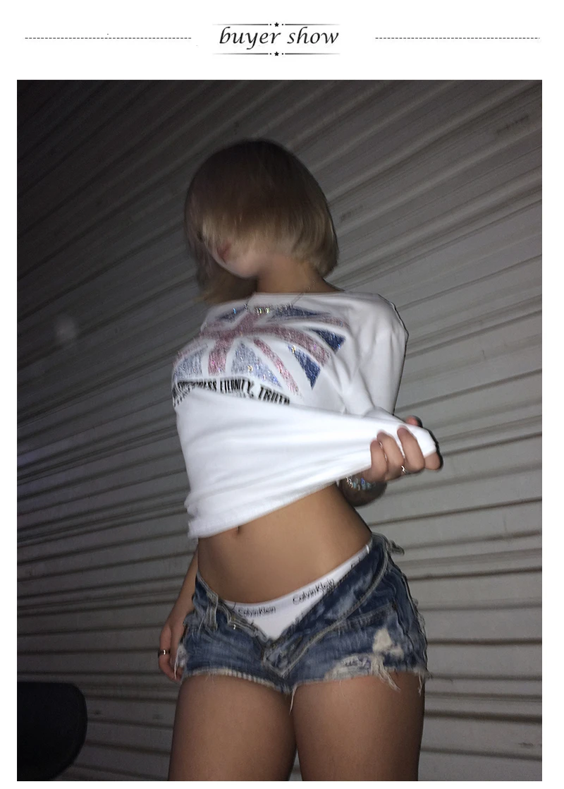 Karrcat Trashy Y2k T-Shirt mit Strass-Print, Grunge-Ästhetik, kurzärmeliges Diamant-T-Shirt, Vintage-Punk-Streetwear, amerikanischer Retro-Stil – Detail 2