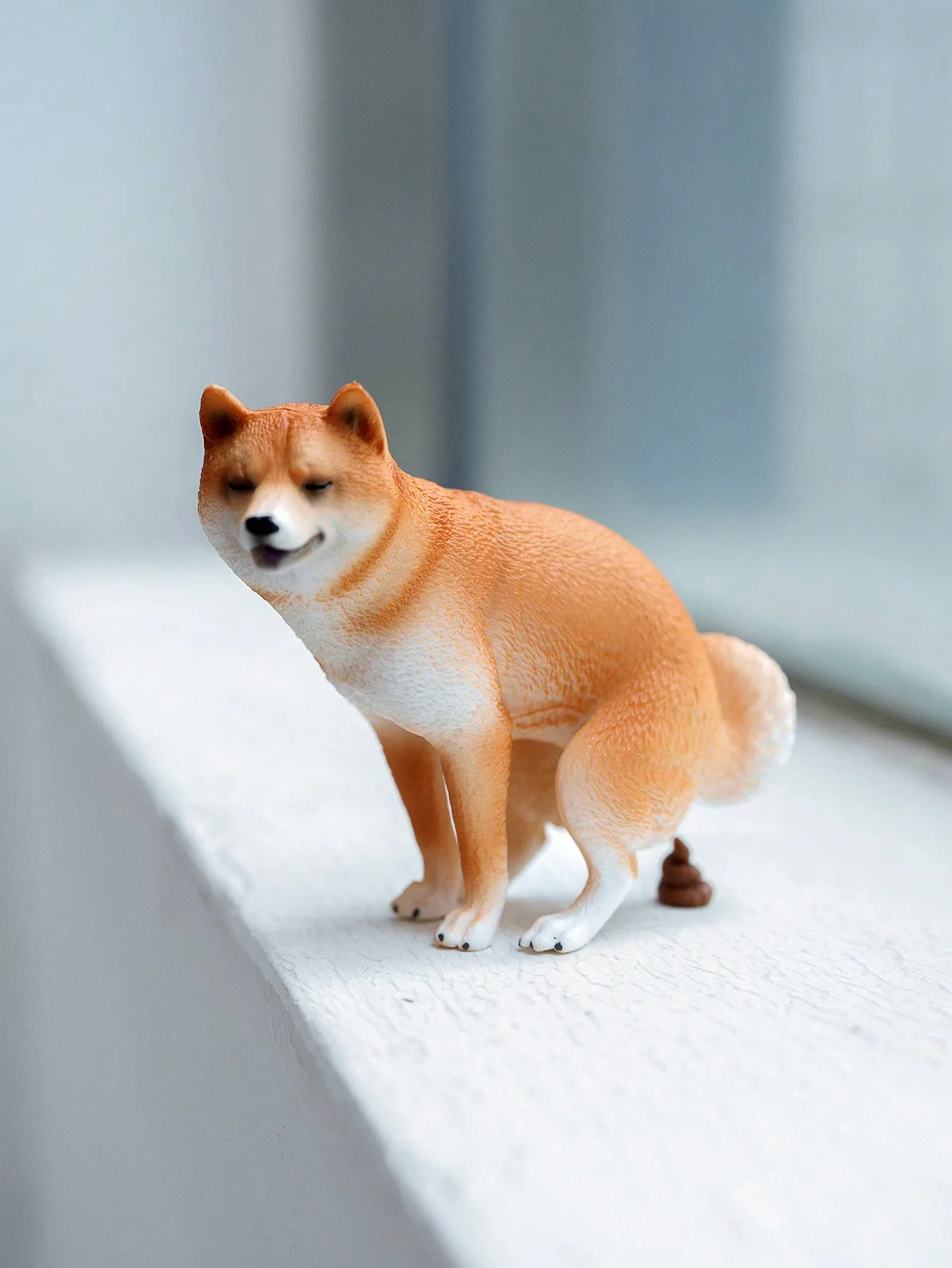 1 Set Funny Shiba Inu Dog Ornaments (With Poop & Urine Stream) – 1/6 Scale Miniature Simulated Animal Model, Fun Home Decor view 3