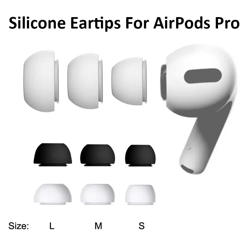 1 Pair Soft Silicone Earbuds Earphone Tips Earplug Cover for Apple Airpods Pro L M S Size Headphone Eartips for Airpods 3