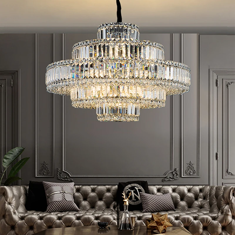 Modern Luxury Ceiling Chandeliers 2024 New LED Lighting Crystal Hanging Lamps Designer Home Decoration Lustres for Living Room