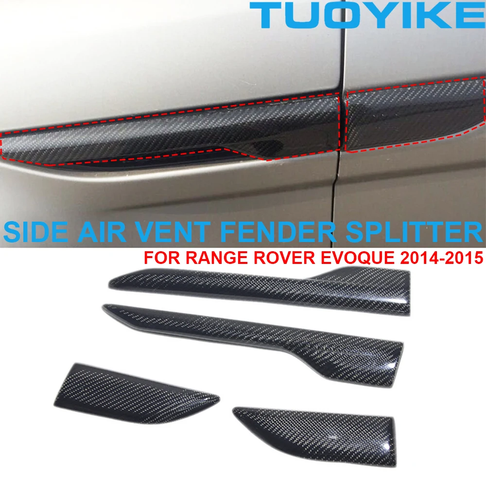 

Car Real Dry Carbon Fiber Front Side Air Vent Fender Splitter Bumper Trim Decoration Cover For Land Range Rover Evoque 2014-2015