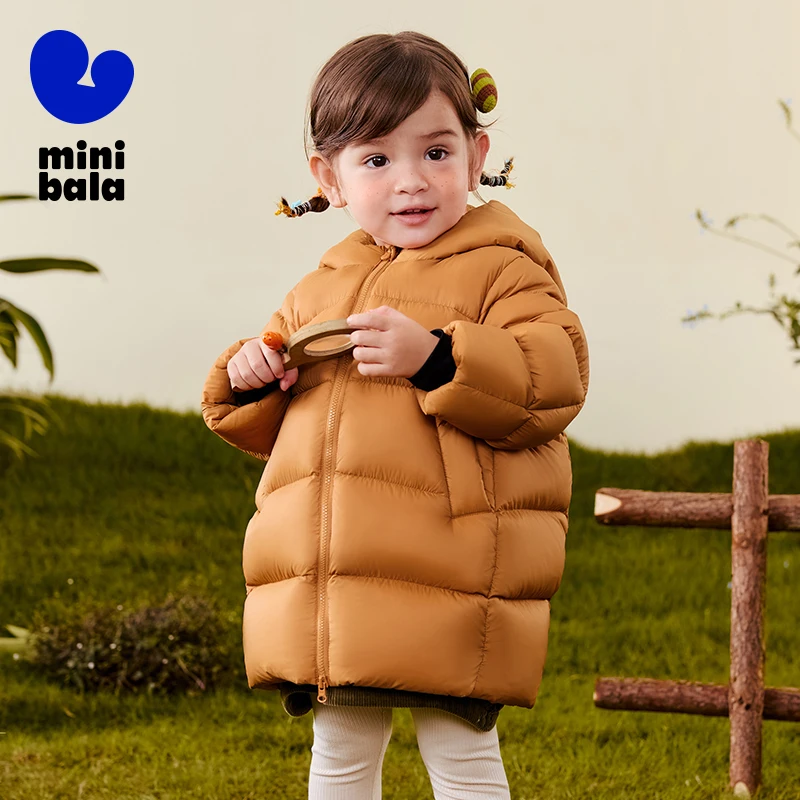 

Детский пуховик Mini Bala 2025, новый зимний теплый ветрозащитный пуховик для детей
