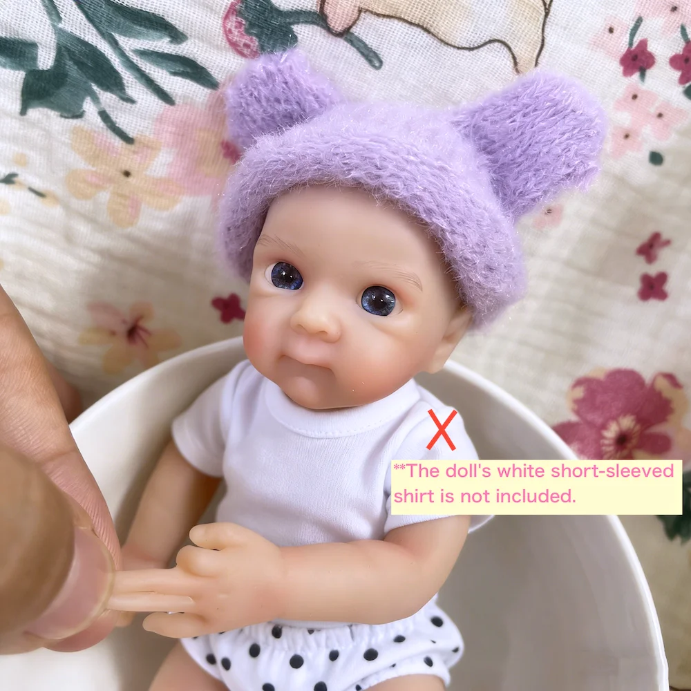 Mini 6 Inch 15CM Silicone Reborn Baby Doll Bettie Full Soft Solid Silicone Doll Girl Birthday Christmas Gift