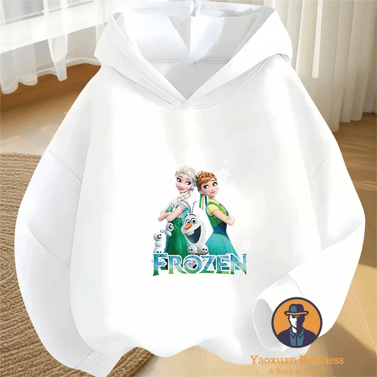 المألوف ديزني إلسا الفتيات الصغيرات الأطفال هوديي لطيف الكرتون طباعة يندبروف الدافئة الخريف الشتاء جديد #6