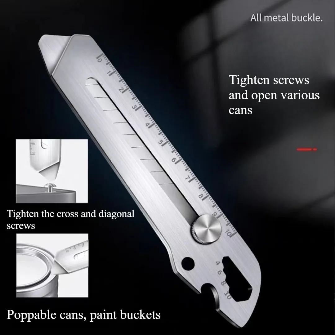 Stainless steel multi-functional practical knife - 6-purpose integrated design, sharp and durable, suitable for screwing