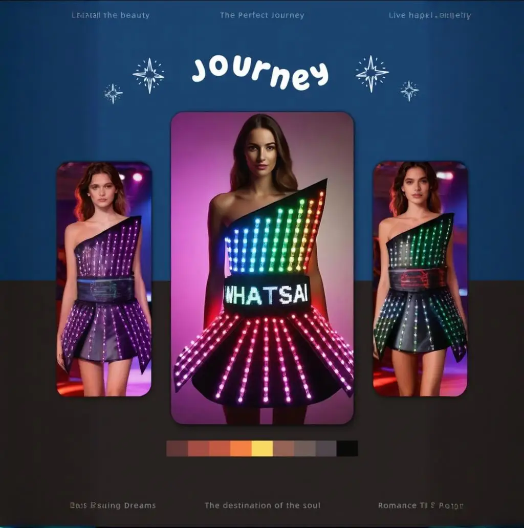 Gaun LED Wanita Berubah Warna Penuh, Rok Menyala dengan Kontrol Nirkabel USB untuk Pesta Klub Malam, Rave, DJ, Pertunjukan Panggung Tari