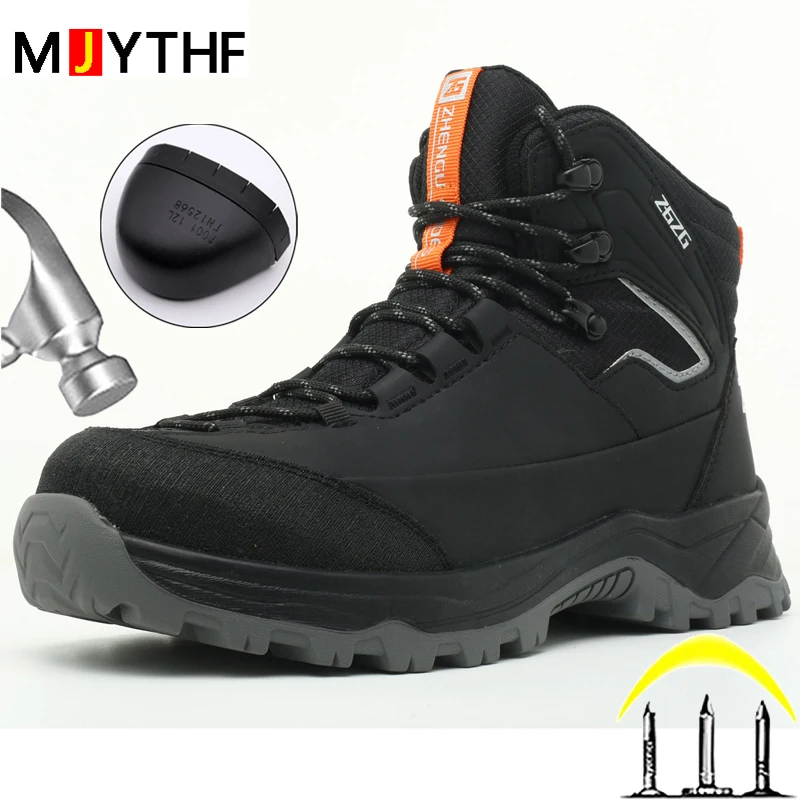 High-Quality Men Boots Steel Toe Cap Work Safety Shoes Puncture-Proof Indestructible Shoes Wear Resistant Industrial Shoes 2026