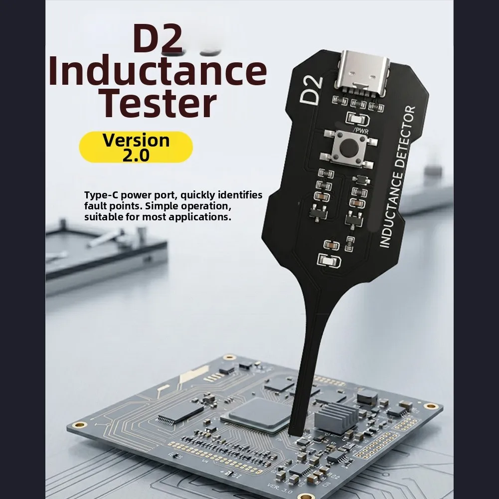 D2 Tester Inductance Tester Type-C Power Supply Quick Fault Location Check Coil Tester Inductor Detector Phone Repair Tools