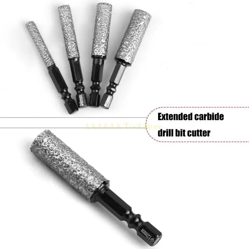 Brocas diamantes molienda perforación en seco A2BE, 4 Uds., con cera enfriamiento integrada para aplicaciones y