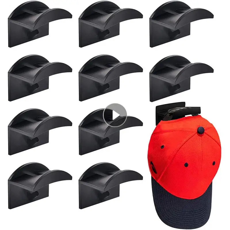 Baseball Cap Rack Hat Hooks Wall Mounted Baseball Cap Hanger Punch Free Hat Holders Clothes Hanging Organizer Hook For Door Wall