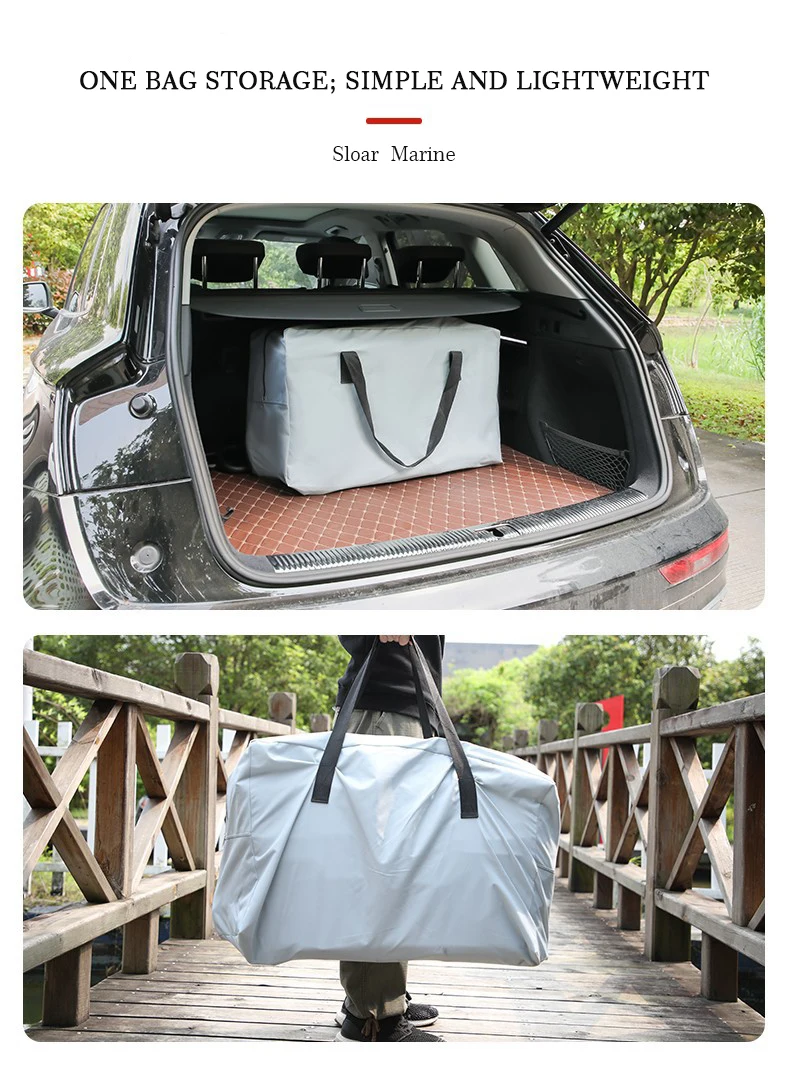 SOLAR MARINE 200cm 2 Person Inflatable Touring Kayak for Adults Portable 6.5ft Inflatable Boat Raft Blow up Sport Kayak Canoe - view 6