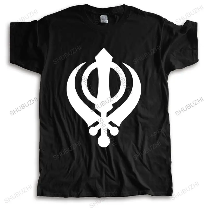 Hot sale men brand summer t shirt vintage Sikh Khanda Symbol India Punjabi Sikhism Culture Unisex Teeshirt cotton short sleeve