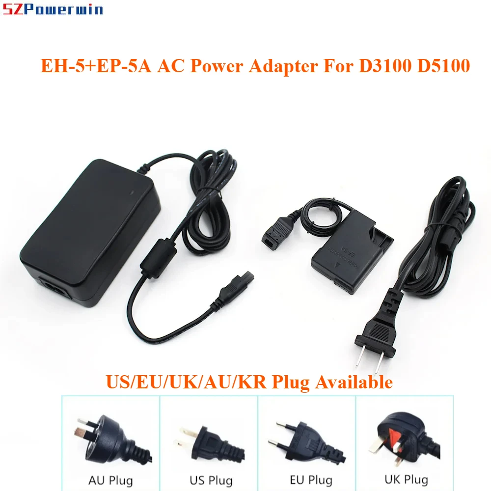 EH5 EH-5A Plus EP-5A EP5A DC Coupler EN-EL14 Dummy Battery AC Power Adapter For Nikon D3100 D3200 D5100 P7000 P7100 P7800