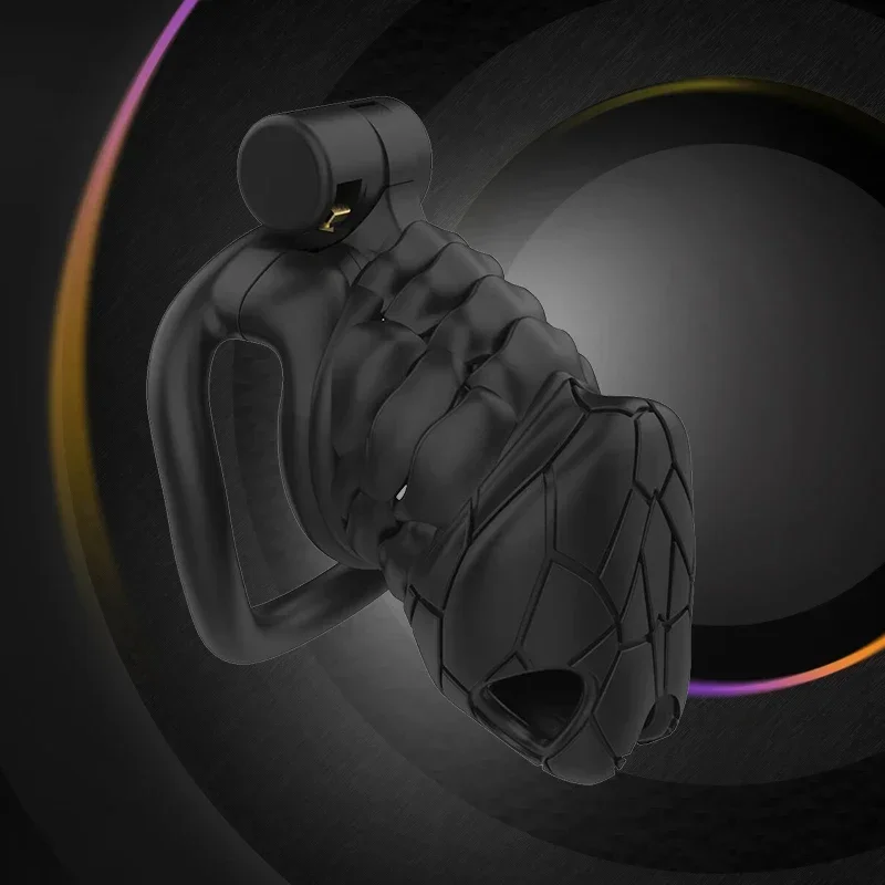 بيثون V8.0 ثلاثية الأبعاد مطبوعة قفص مامبا ذكر العفة جهاز قوس شقة الكفة القضيب الدائري قفص القضيب الكبار الجنس لعب حلقات القضيب #2