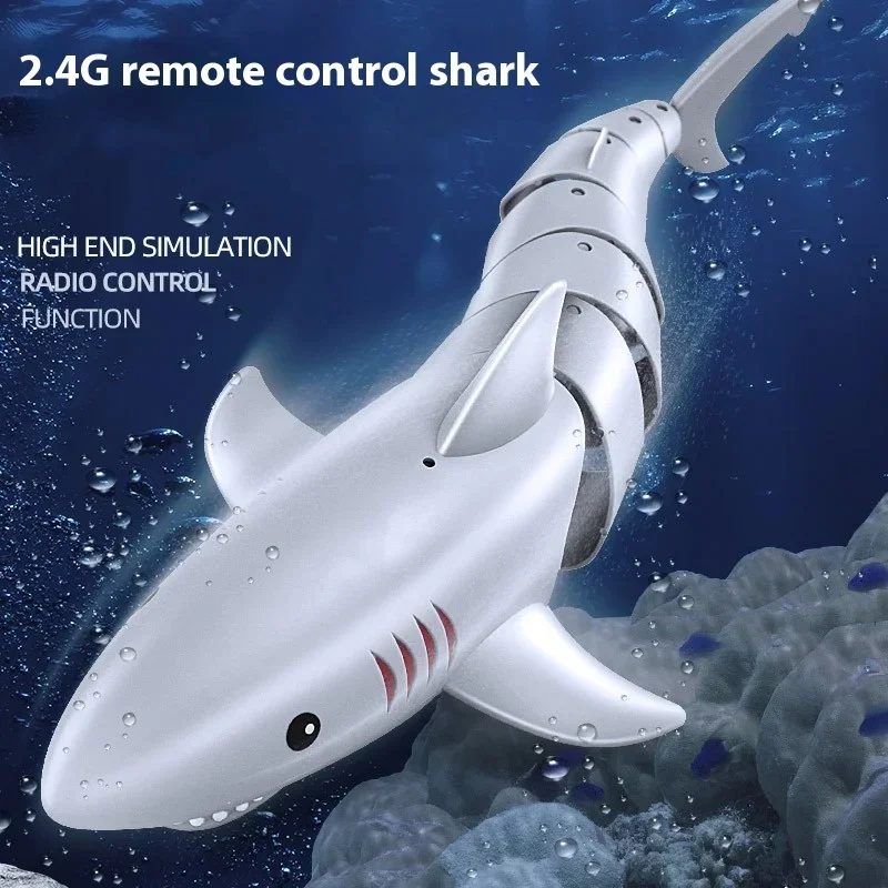 Remote Control Shark 2.4g Zdalnie sterowany elektryczny symulator ryb Bezprzewodowa skrzynia biegów Nurkowanie Łódź motorowa Model Zabawka Urodziny