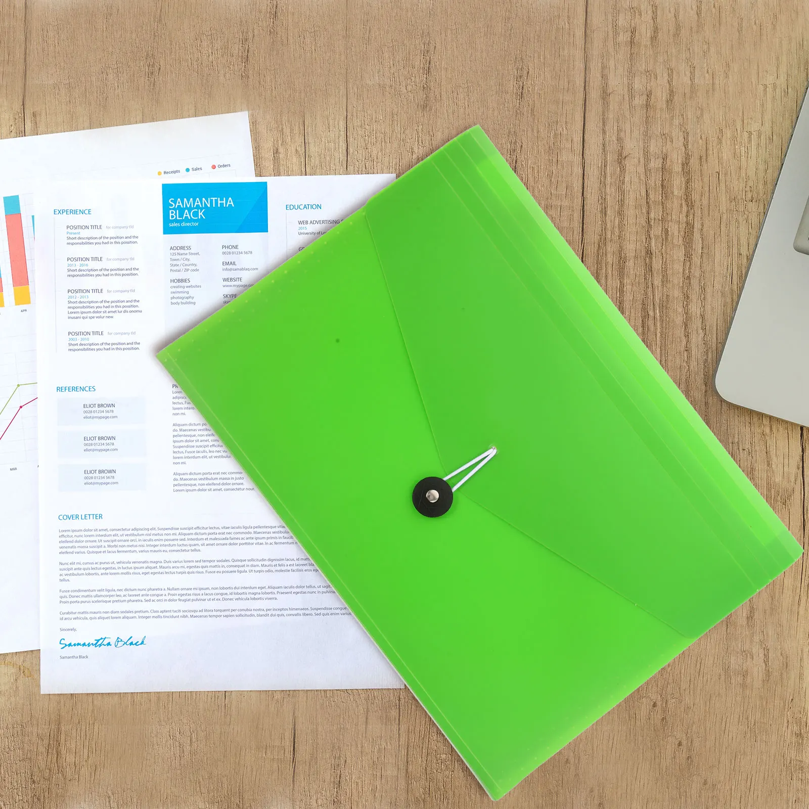 

Small Lightweight Expanding File Folder Multipocket Portable Document Organizer File Storage Office School Home