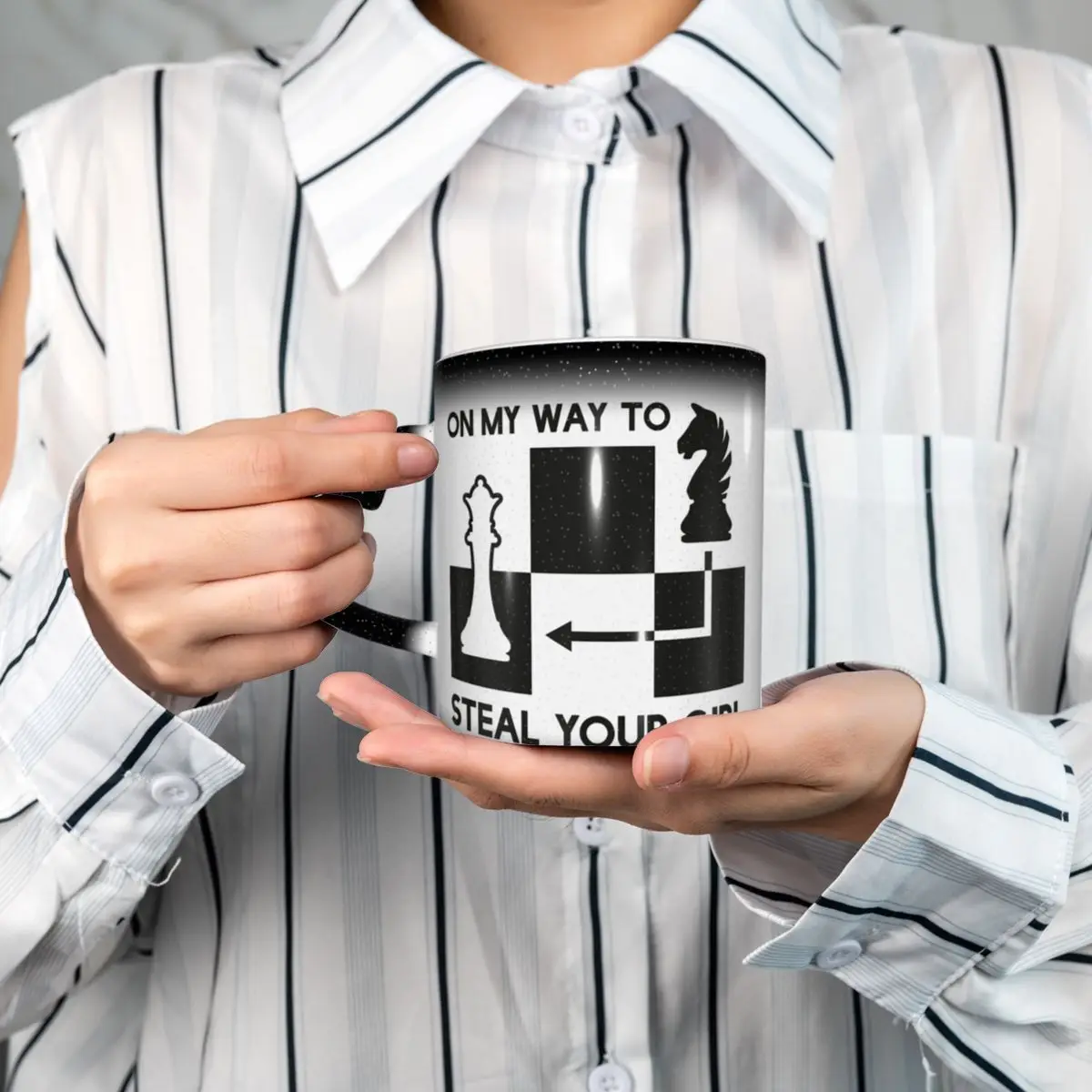 On My Way To Steal Your Girl Chess Chessboard Move Mug Funny Ceramic Coffee Cups Tea Mugs Milk Cup Drinkware Gift for Woman Man