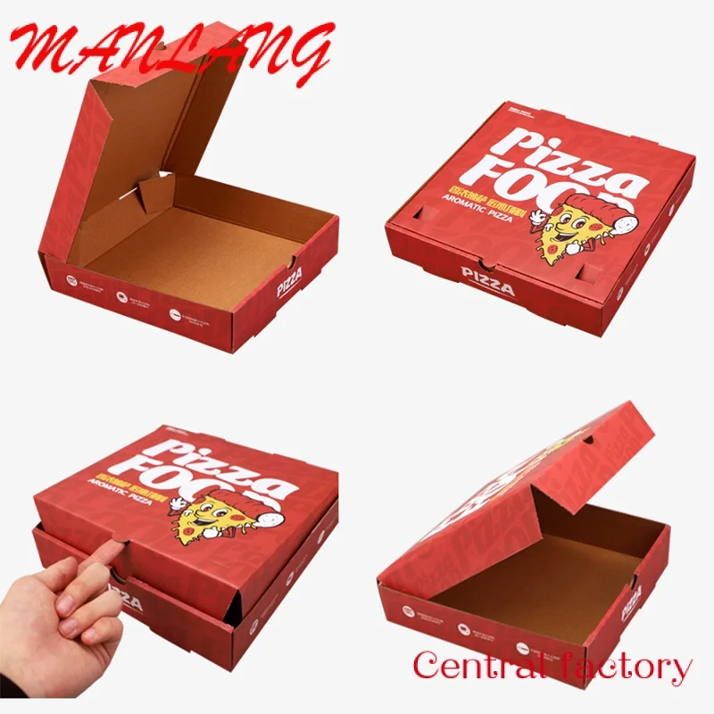 Caja de cartón corrugado con logotipo personalizado ecológico para llevar comida, embalaje grande para Pizza congelada, 12 pulgadas