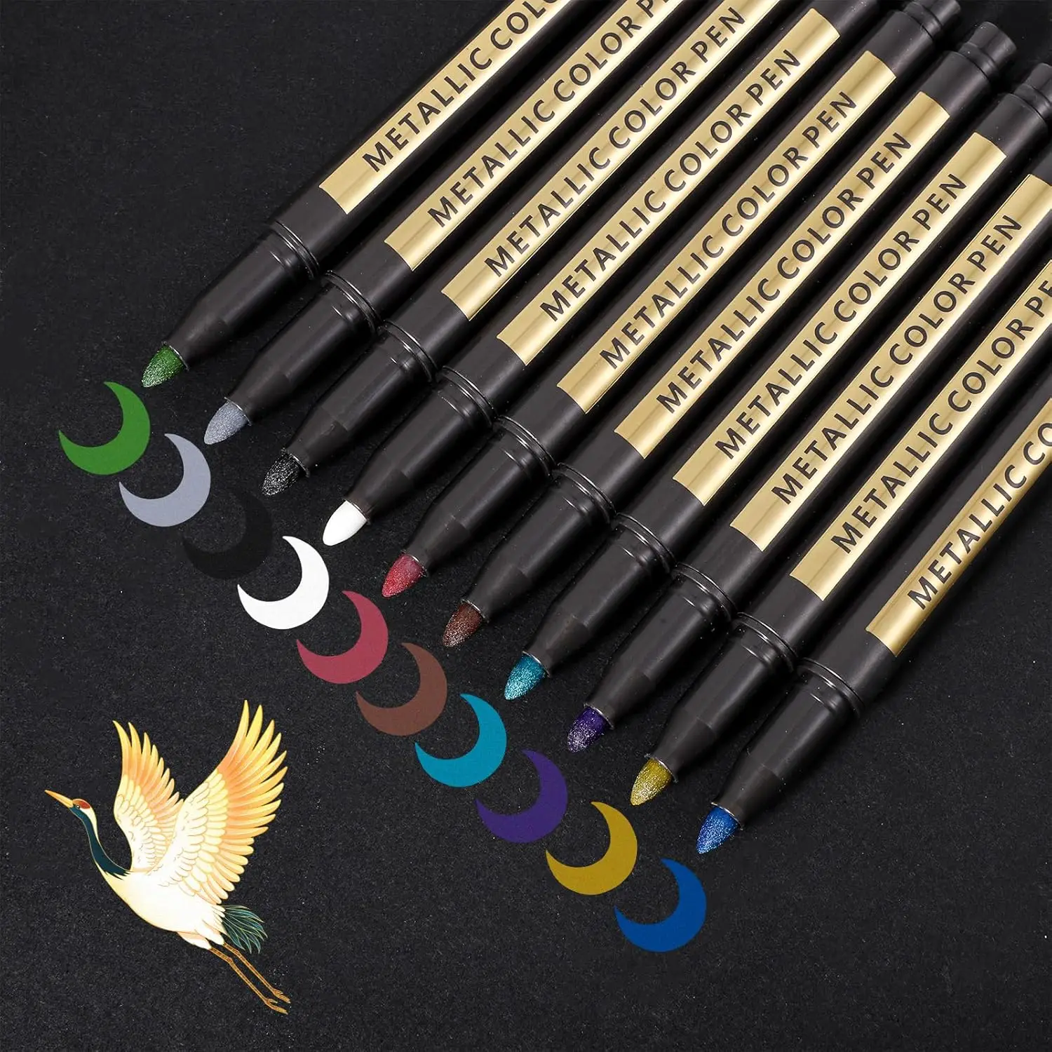 

Металлические маркеры, 10 цветов, акриловые ручки-краски средней толщины для черной бумаги, фотоальбомов, росписи камней, открыток, декоративных поделок, 10 шт.