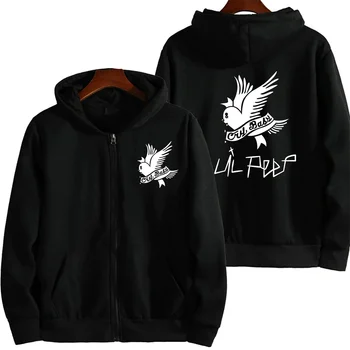 Lil Peep 남성용 하이 스트리트 후드티, 캐쥬얼 후드티, 긴 소매 스웨터, 시크한 하이 스트리트, 집업 그래픽 